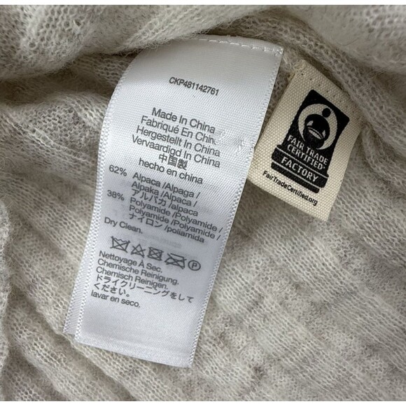 NEW Madewell Alpaca Blend Mockneck Soft Ribbed Long Sleeve Sweater XL Cream - Picture 7 of 11